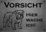 English Bulldog | Edelstahl Warnschild